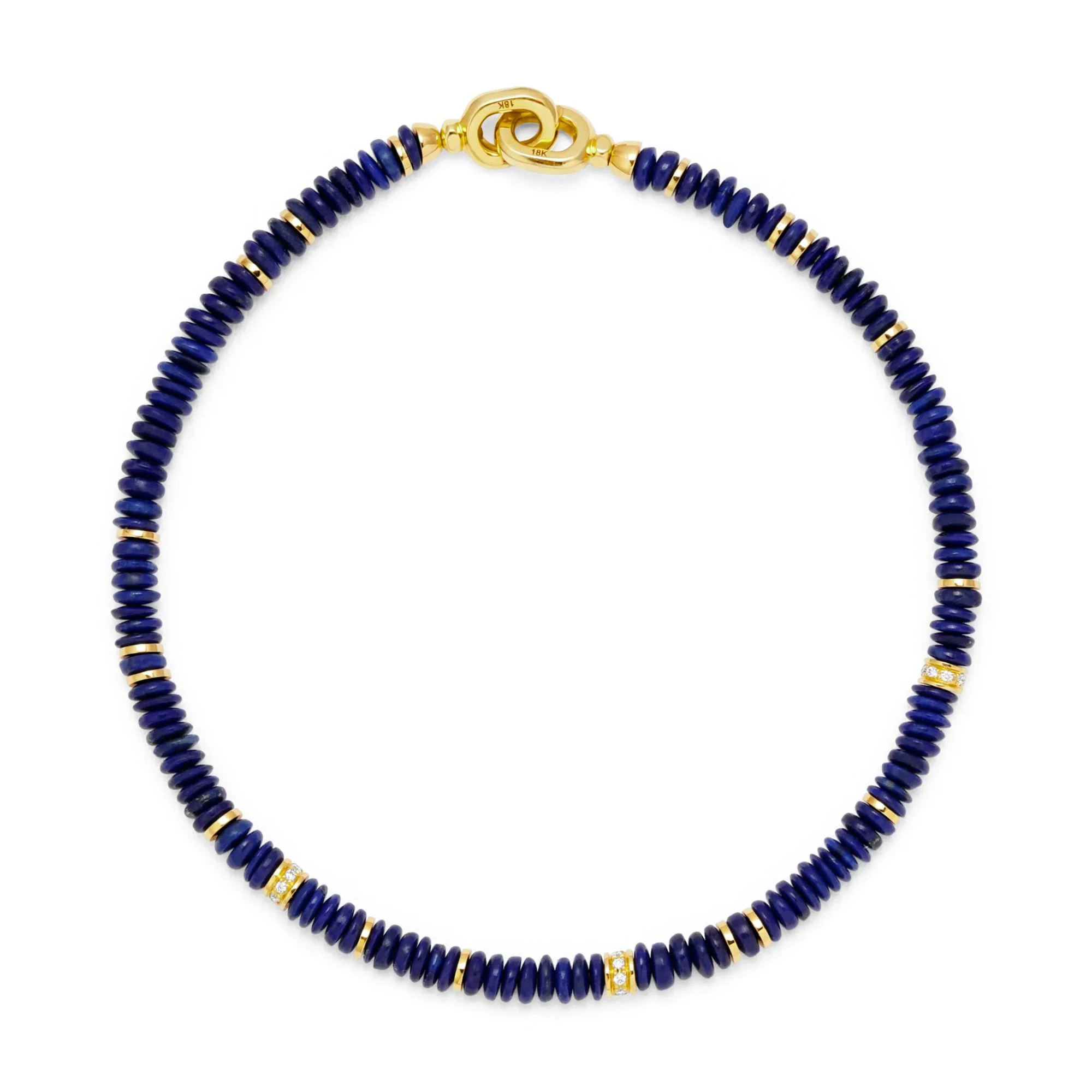 Shine Lapis & Diamond Beaded Bracelet - Image 3