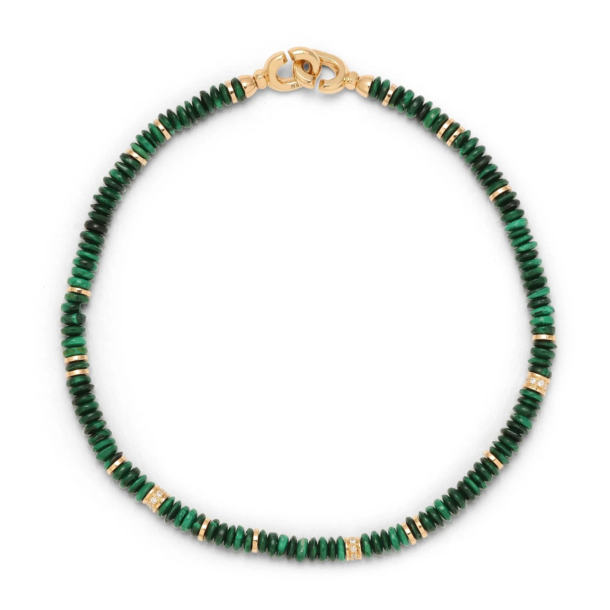 Shine Malachite & Diamond Beaded Bracelet - Image 2