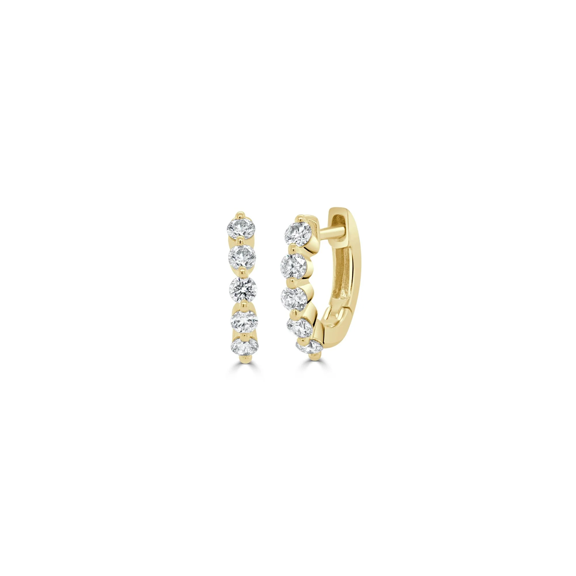 Single Prong Diamond Huggies - Image 2