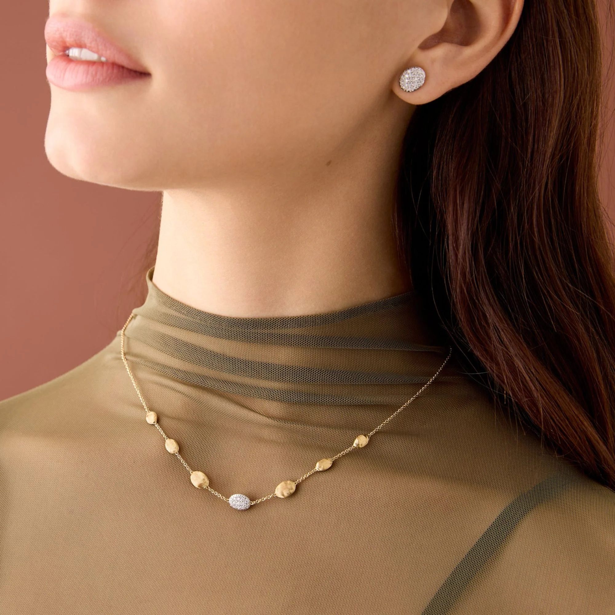 Siviglia Collection Pavé Diamond Station Necklace - Image 2