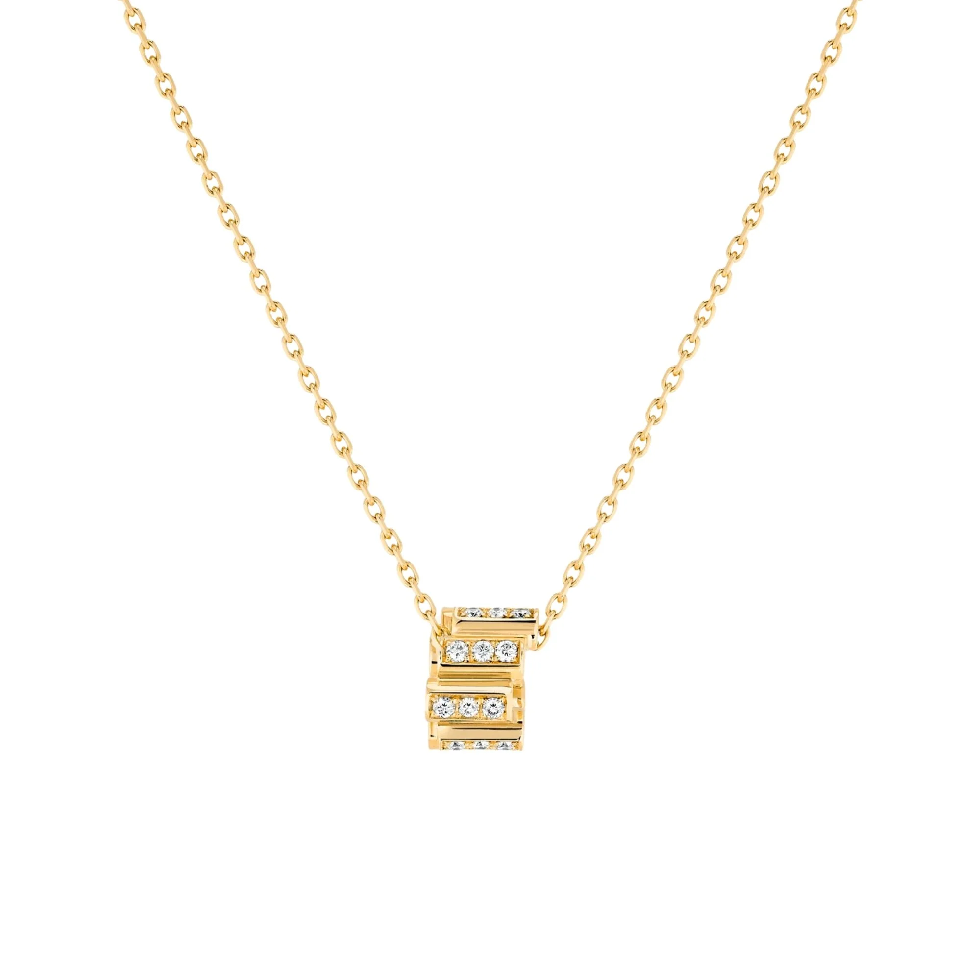 Small Pavé Diamond Edge Necklace - Image 3