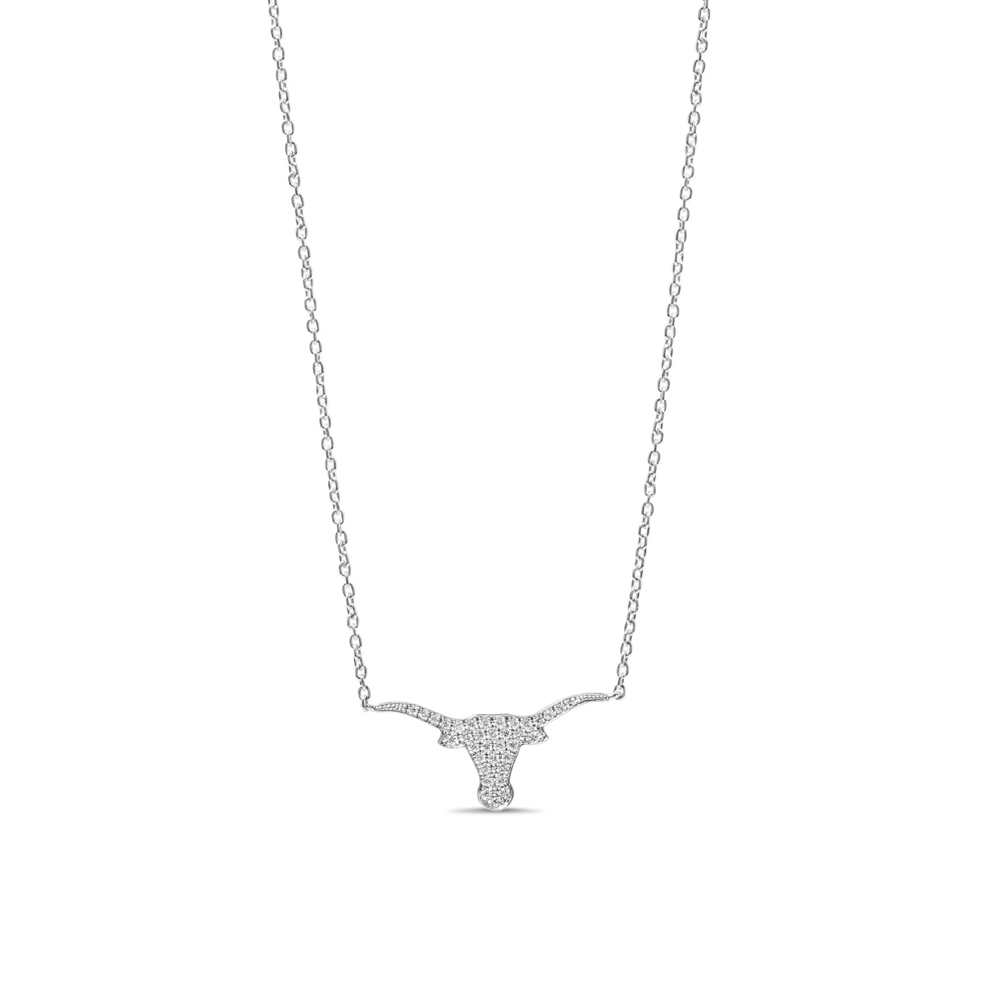 Small Pavé Diamond Longhorn Necklace - Image 4