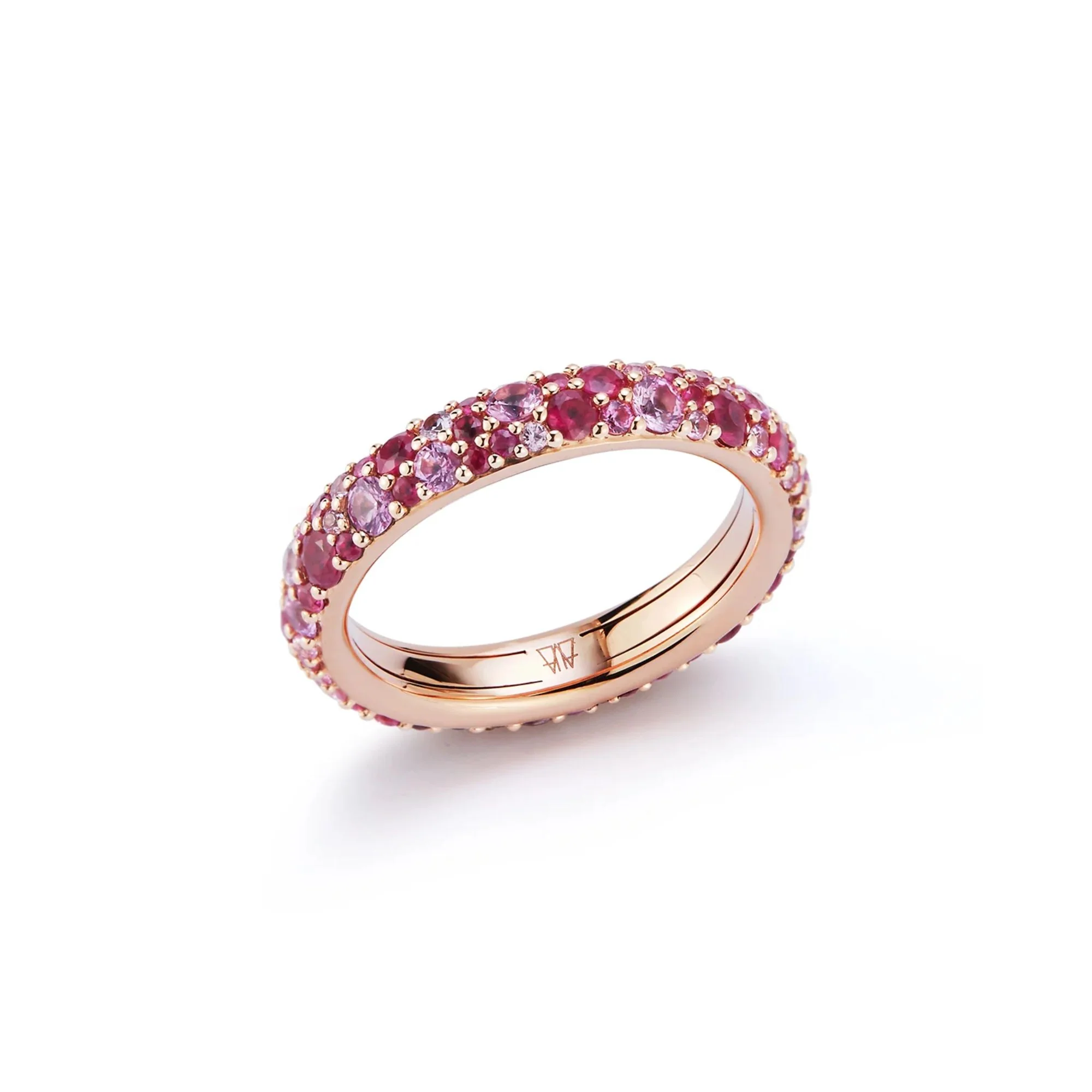 Small Pink Sapphire Pebble Band - Image 3
