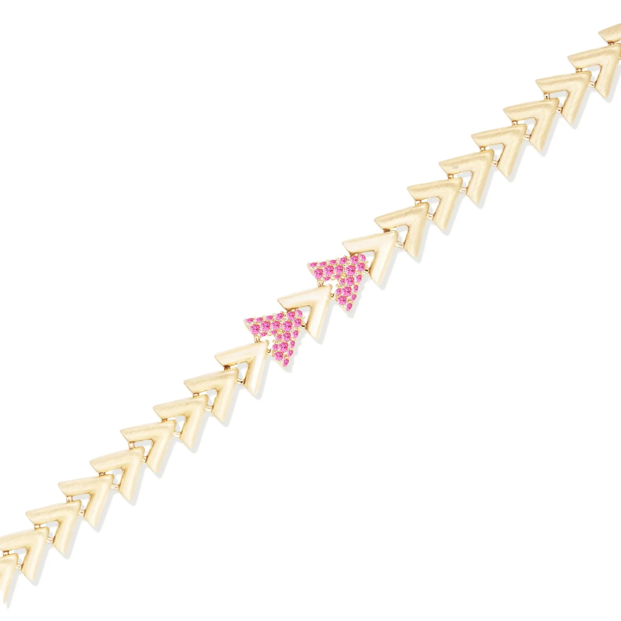 Spark Pink Sapphire  Chevron Link Bracelet - Image 2
