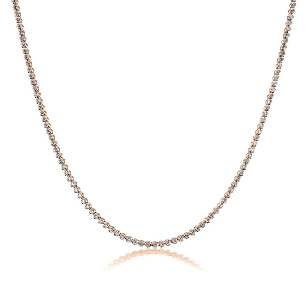 The Bezel Set Diamond Tennis Necklace - Image 3