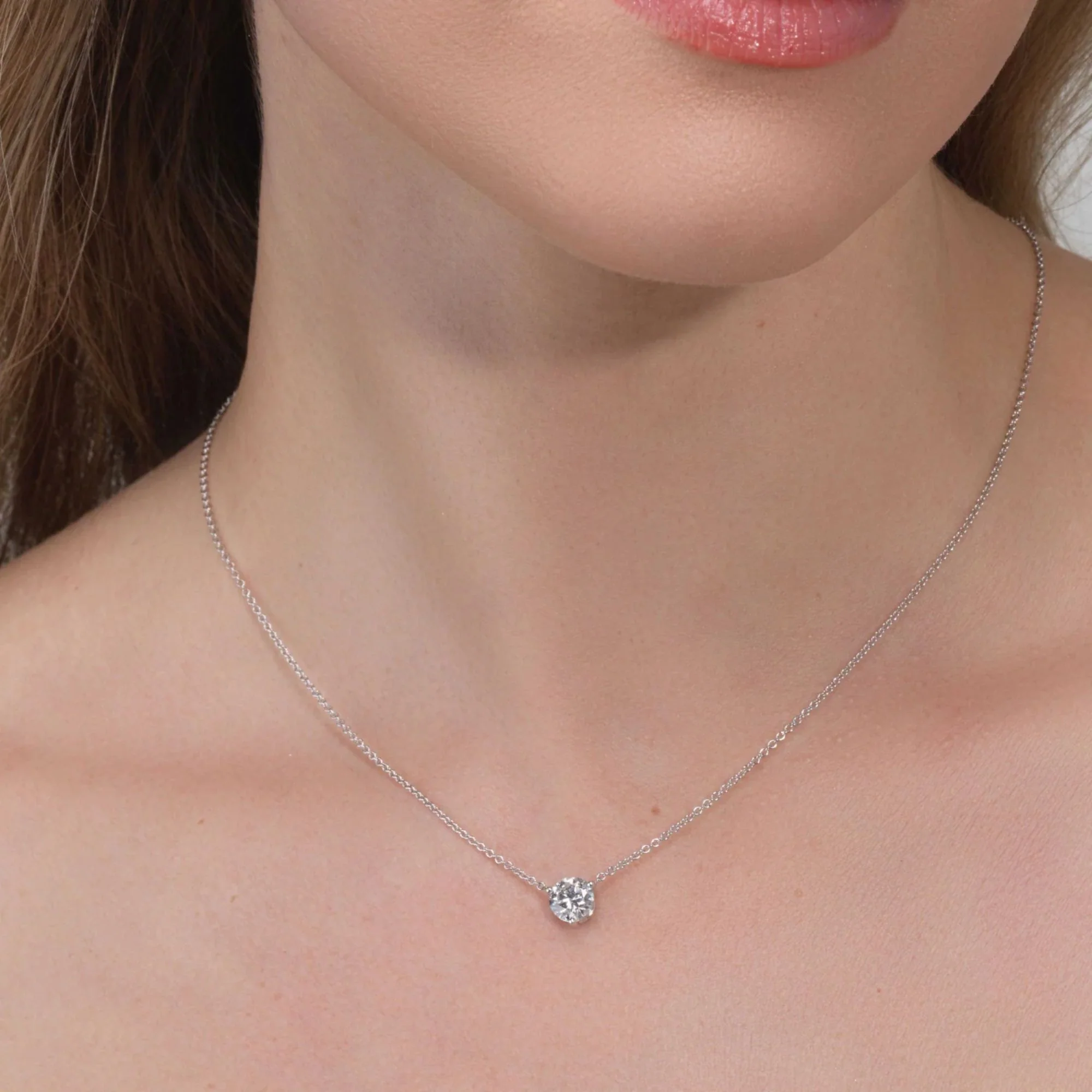 The Classic Diamond Solitaire Pendant Necklace - Image 2