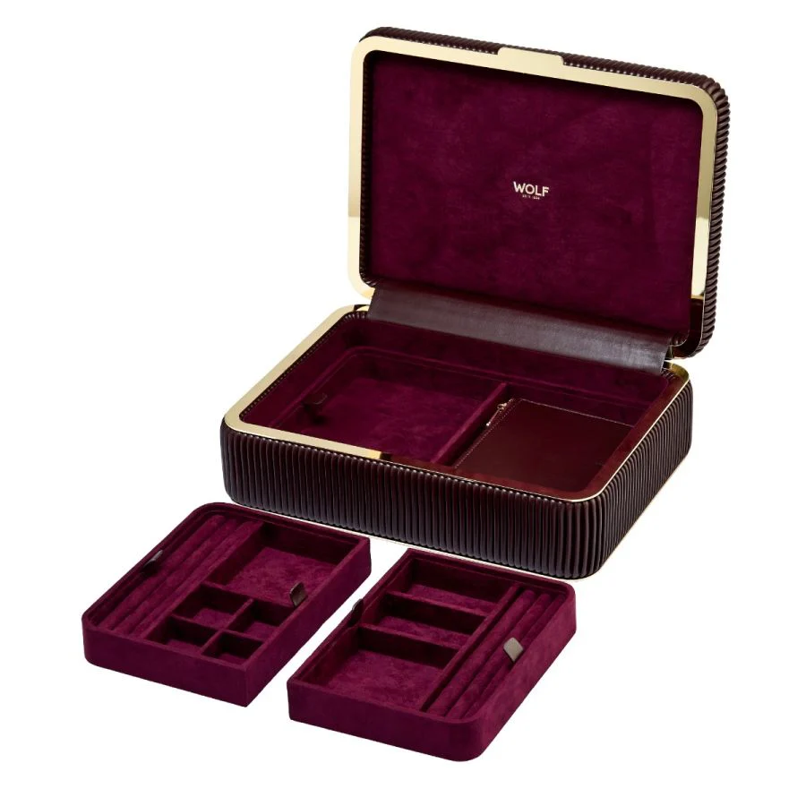 The Medium Bella Jewelry Box in Bordeaux - Image 3