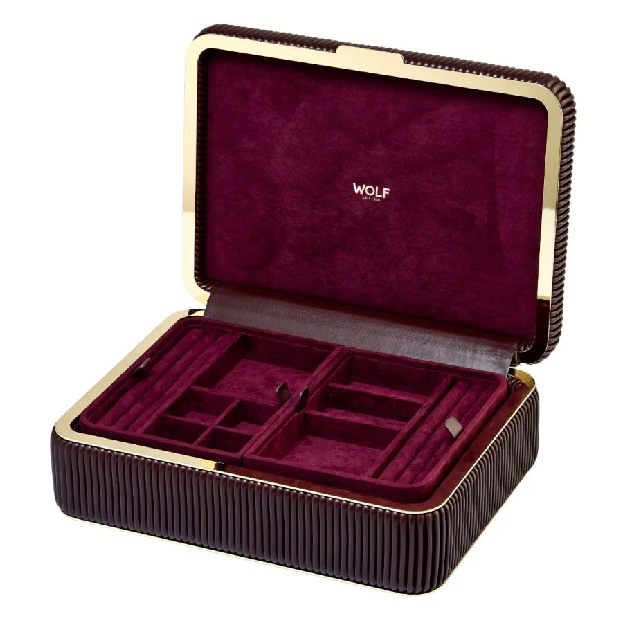 The Medium Bella Jewelry Box in Bordeaux - Image 4