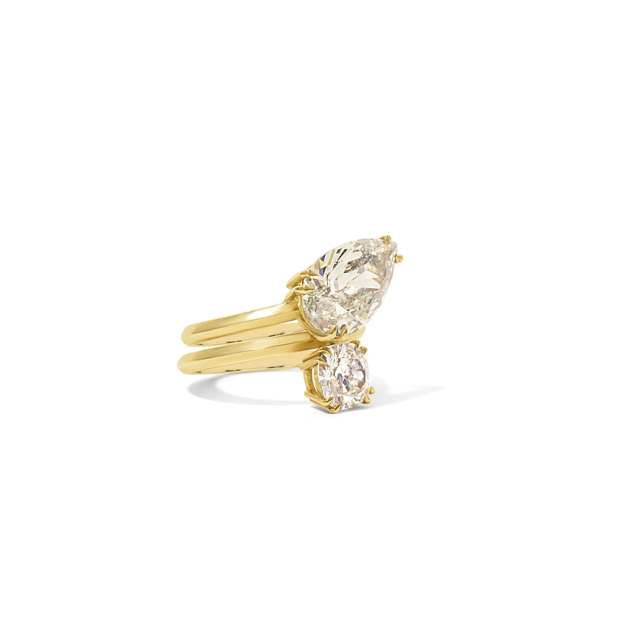 Toi et Moi Pear & Round Diamond Ring - Image 3