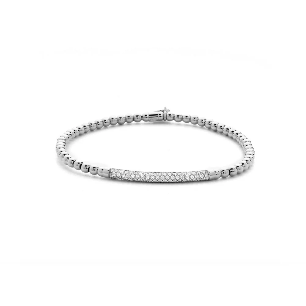Tresore Pave Diamond Bar Stretch Bracelet - Image 3