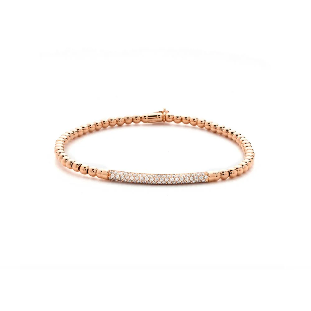 Tresore Pave Diamond Bar Stretch Bracelet - Image 4
