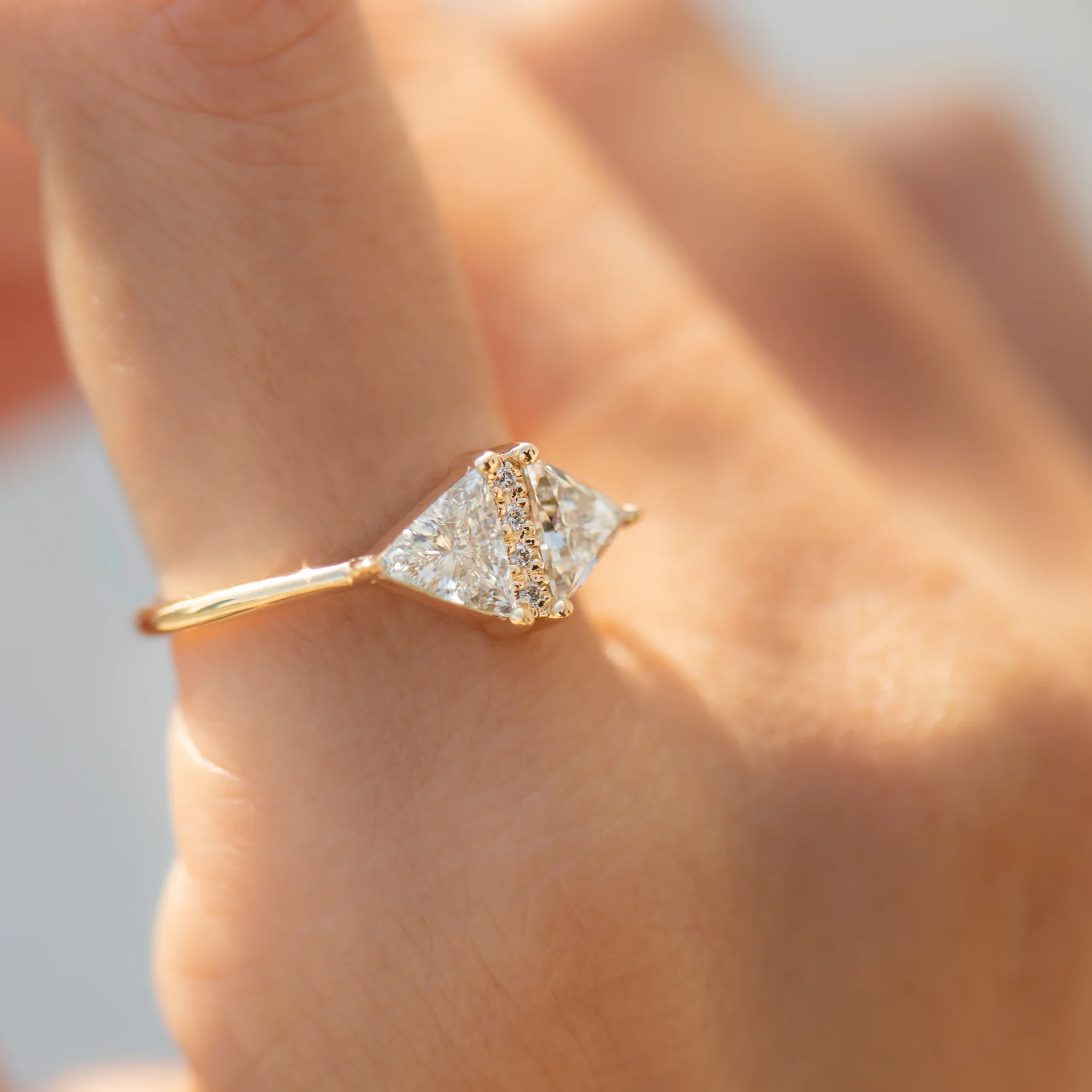 Triangle Cut Diamond Engagement Ring - Image 3