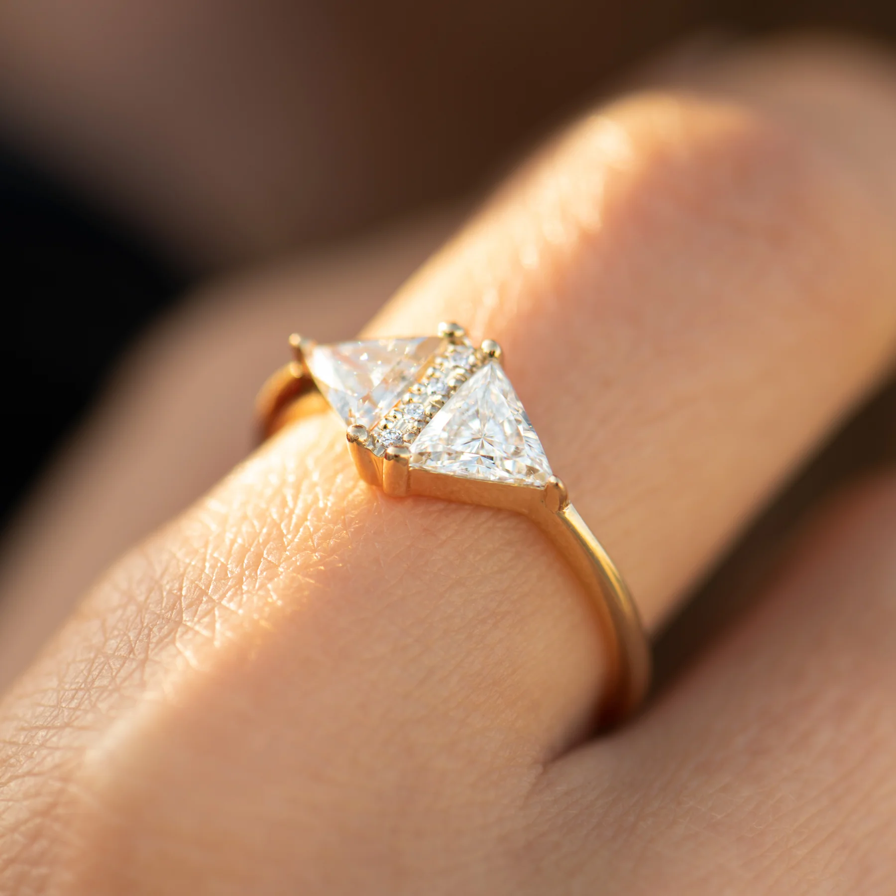 Triangle Cut Diamond Engagement Ring - Image 4