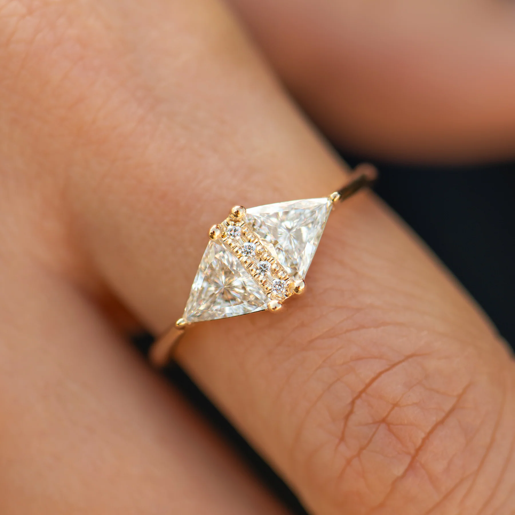 Triangle Cut Diamond Engagement Ring - Image 5