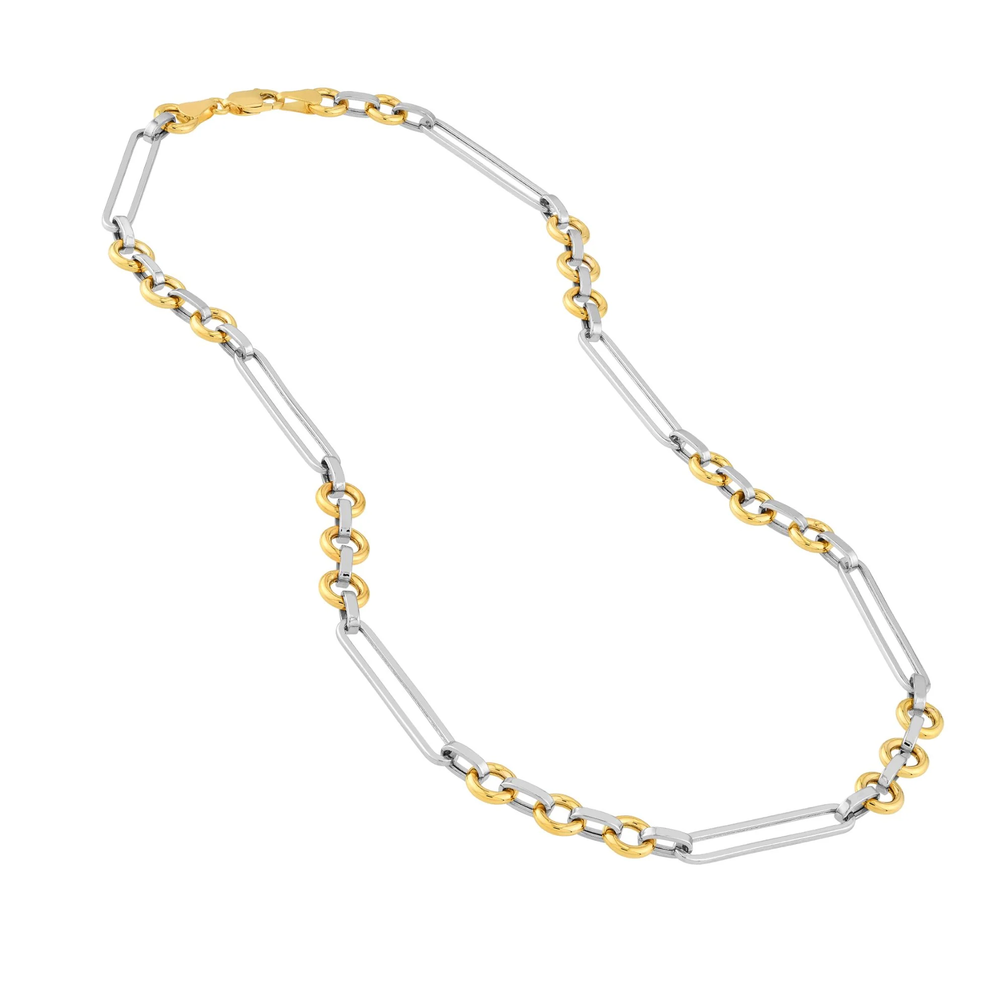 Two-Tone Oval Link Chain Necklace - Image 3