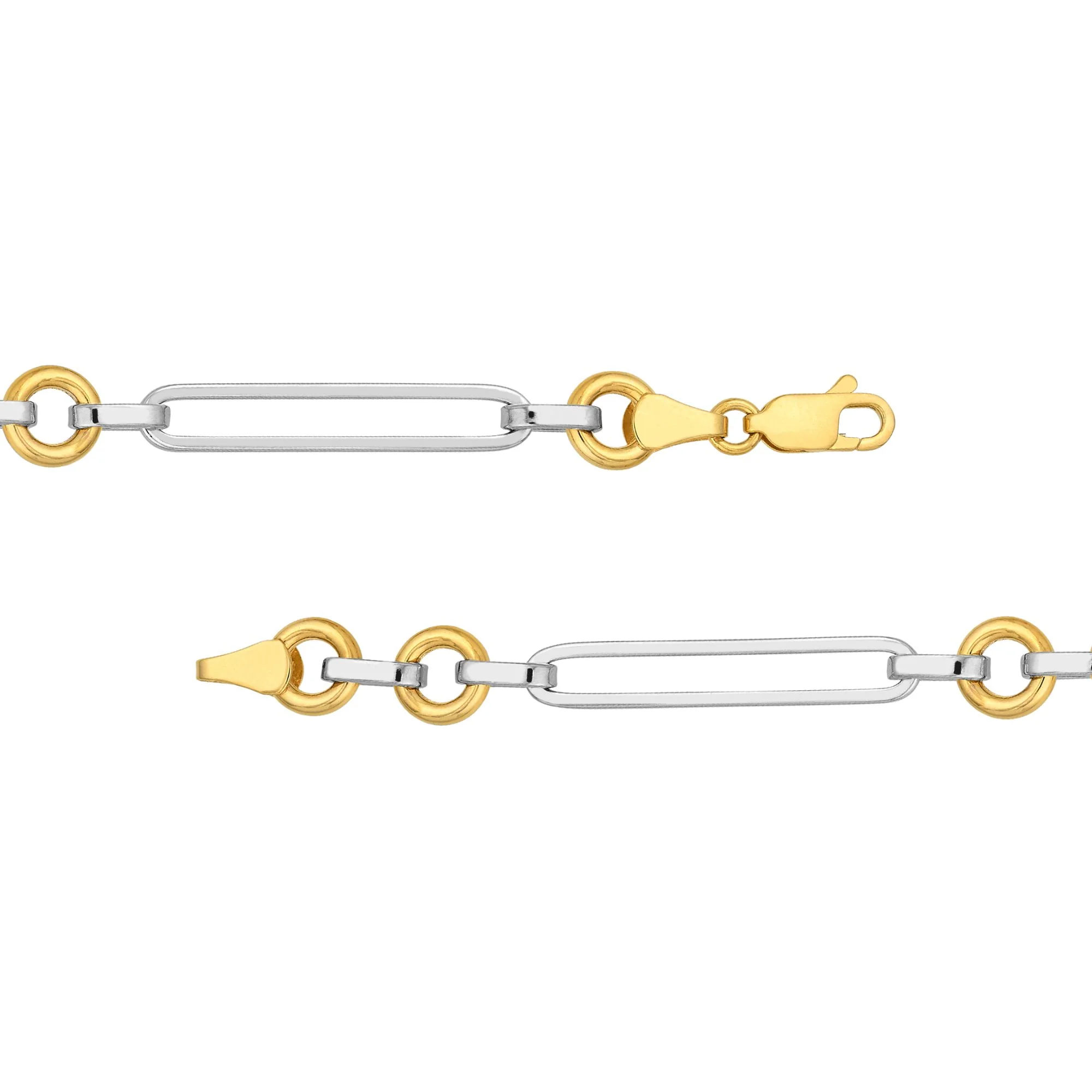 Two-Tone Oval Link Chain Necklace - Image 4