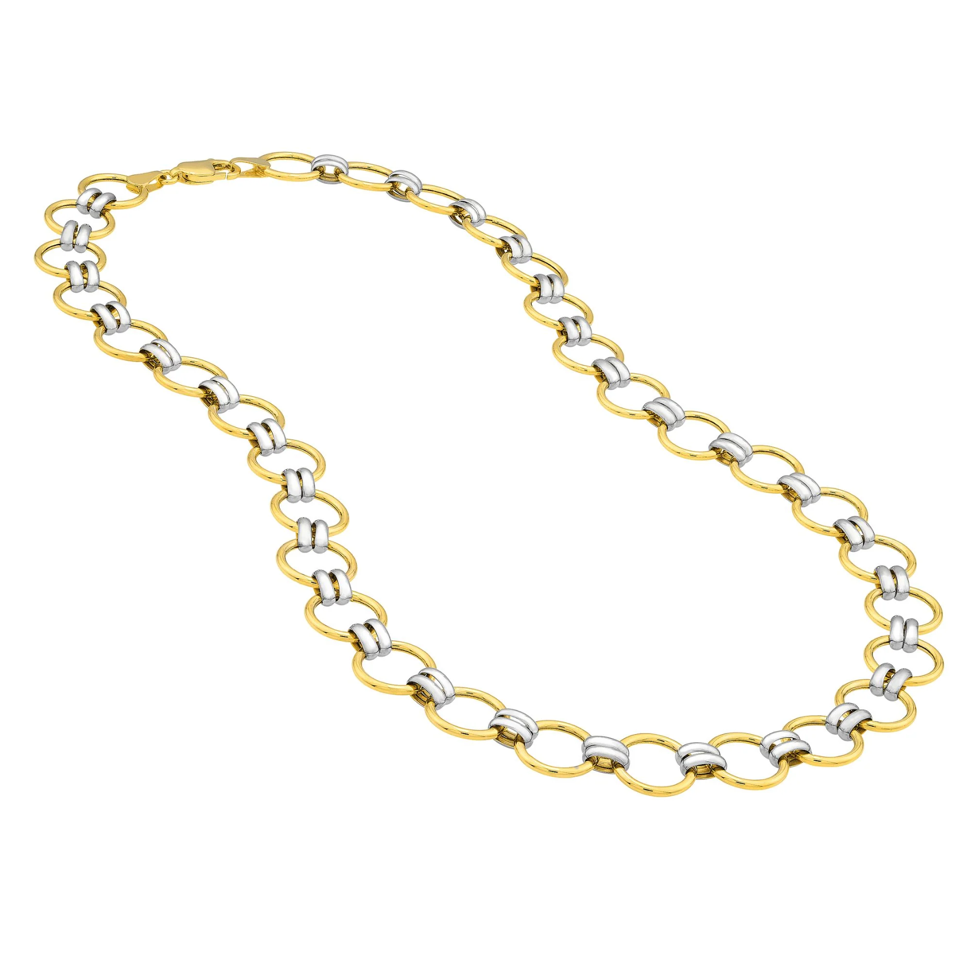 Two-Tone Round Link Chain Necklace - Image 3
