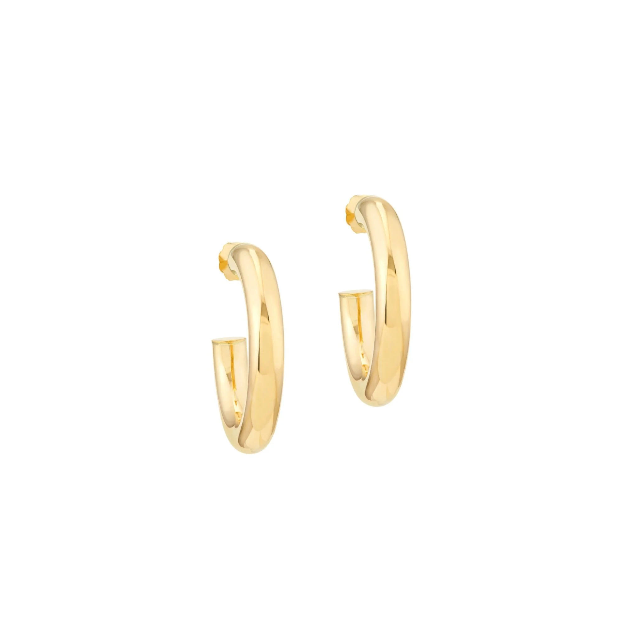 Wide Tube Hoop Earrings - Image 2