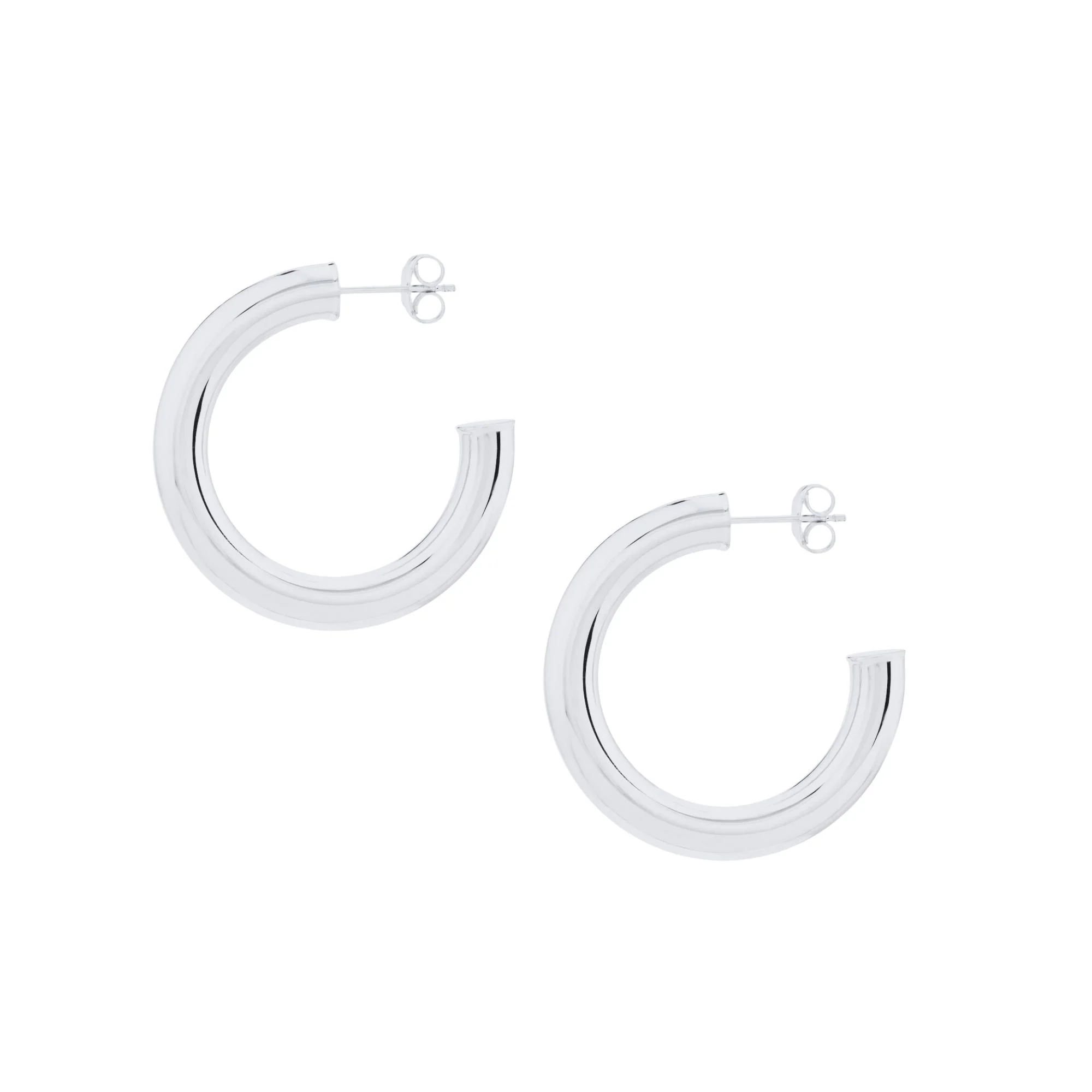 Wide Tube Hoop Earrings - Image 4