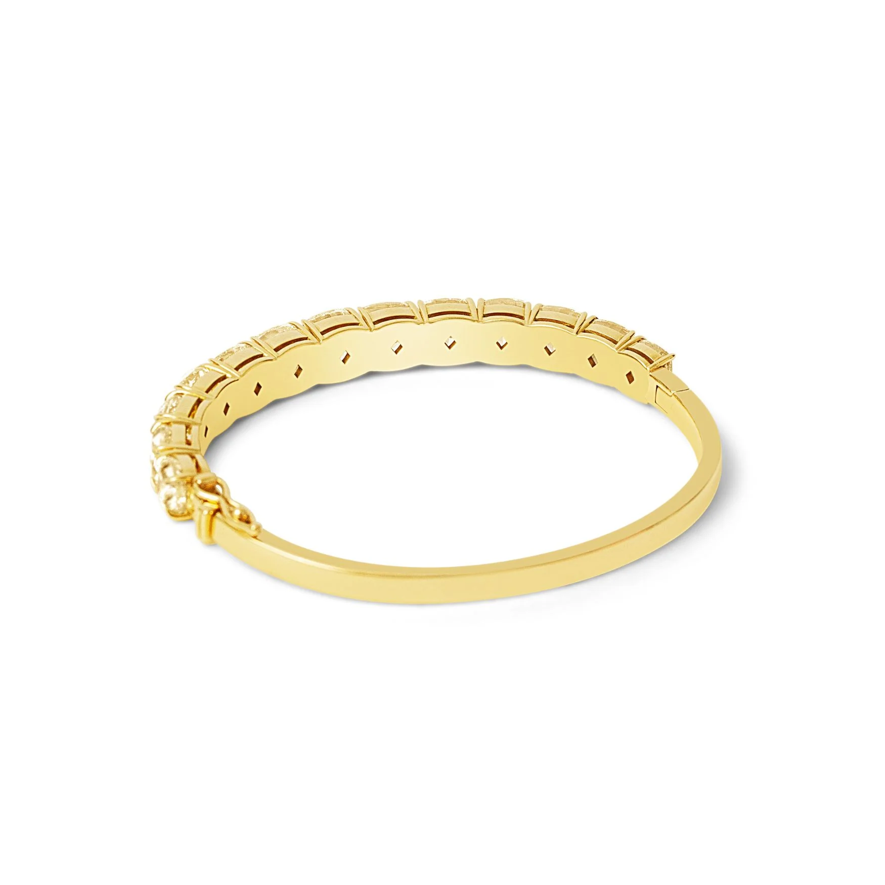 Yellow Diamond Cushion Bangle Bracelet - Image 4