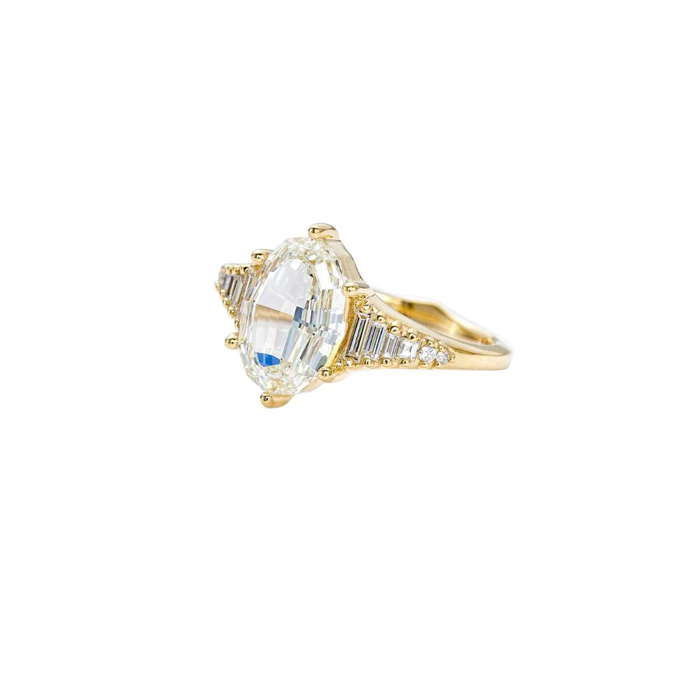 Zeppelin Oval Step Cut Diamond Engagement Ring - Image 3
